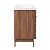 Modway Render 36" Bathroom Vanity in Walnut White Modway