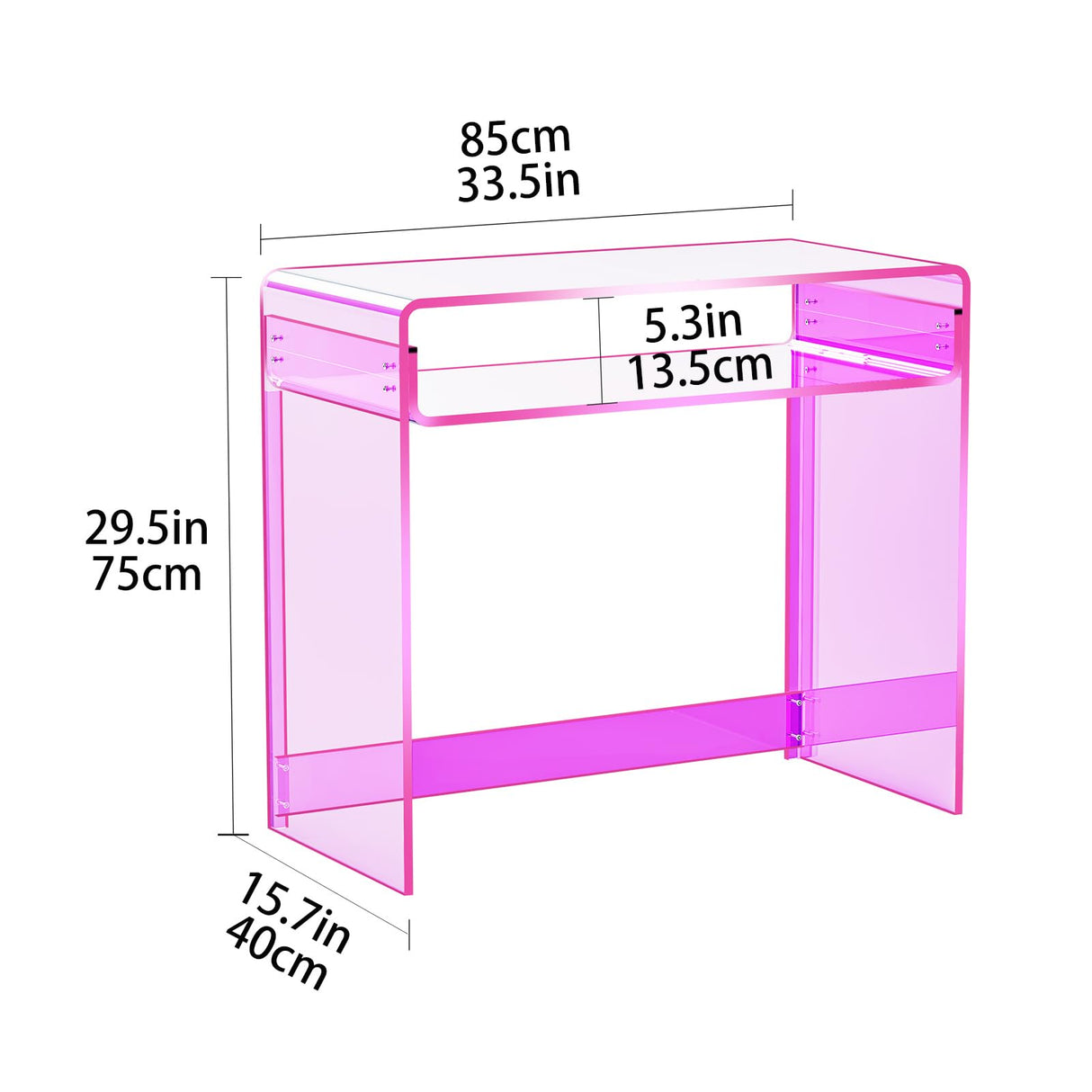 solaround Acrylic Desk Laptop Workstation Study Table Home Office Console Table Entrance Table Decor (Pink) solaround