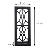 Wood Wall Sconce Candle Holder Set 2, Rustic, Wall-Mount, Farmhouse Hanging Wall Décor, Carved Wood Frame, Mirrored Candle Holder (Black) ZEXUIRU