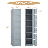 SISESOL Metal Locker Storage Cabinet with Doors and Shelves Metal Lockers with 6 Doors,71" Lockable Small Locker Storage Cabinet for SISESOL