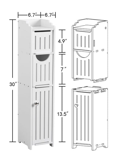 AOJEZOR Bathroom Storage Cabinet: Small Bathroom Storage Cabinet - Toilet Paper Cabinet Fit for Mega Roll,White