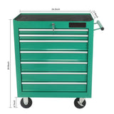 7 Drawer Rolling Tool Chest,Tool Cabinet on Wheels with Locking System,Rolling Tool Box Organizer Tool Case,Multifunctional Tool Cart Mechanic Tool Storage Cabinet for Garage,Wareh Green One Size Fulvari