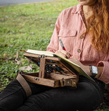 Writers Messenger Wood Box, Multifunctional Wooden Handmade Crossbody Postman Bag Portable Artist Tool Bag Painting Brush Tool Storage Sketch Box Bomeiqee