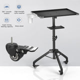 Salon Tray Cart on Wheels with Stand Rack Tray, Premium Iron Alloy Tattoo Tray Height Adjustable Salon Service Tray with 360 Degree Mute Universal Tricycle for Tattoo Work, SPA and Dental Tray ZHOOGE