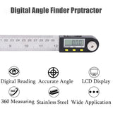 Delgada Digital Angle Ruler and Stainless Steel Digital Angle Finder or Digital Protractor with Zeroing and Locking Function Battery Included 12Inches/300mm Delgada