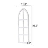 Sintosin Hanging White Wood Arched Window Frame Set of 2, Handmade Distressed Finish Rustic Window Frame Wall Decor, Farmhouse Faux Window Frame Living Room Dining Room Enteyway Hallway Bedroom Sintosin