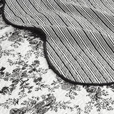 Wonderful 100% Cotton Black Floral Quilt Set Queen Size Bedding Sets with Pillow Shams and Bed Skirt, 4 Pieces Floral Bedspread Coverlet Set, Quilted Blanket Bed Cover for All Season, 88"x90" Wonderful