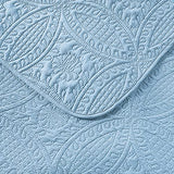 Quilt Set King/Cal King/California King Size Sky Blue - Oversized Bedspread - Soft Microfiber Lightweight Coverlet for All Season - 3 Piece Includes 1 Quilt and 2 Shams, Geometric Pattern Pure Bedding