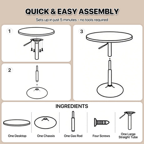 Magshion 31" Round Bar Table Height Adjustable 26"-35" Pub Table with Enlarged Base for Living Room Patio Bistro Café, Silver Magshion