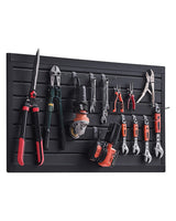 VEVOR Slat Wall Paneling, 2 x 4 ft, PVC Garage Slatwall with Modular Design, Black Slat Wall Easy-to-Install Adjustable Slatwall Panel with Coupling Structure & DIY Cutting, Fits for Storage & Display VEVOR