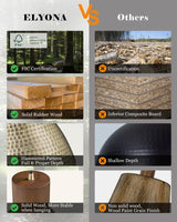 ELYONA Vintage Hammered Pendant Light Fixtures, 10.2” Industrial Metal Hanging Bar Lamp, Solid Wood Antique Gold Adjustable Pendant Light for Kitchen Island, Farmhouse, Dining Room, Brushed Brass ELYONA