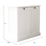 Stylish Locsear White Tilt-Out Laundry Hamper Cabinet with Removable Baskets Locsear