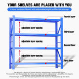 Storage Shelves Heavy Duty, Metal Garage Shelving Units, 4 Tier Storage Rack Shelf, Steel Industrial Shelving, Adjustable Standing Shelf for Basement/Warehouse (Blue, W47.24*D19.69*H78.74) Generic
