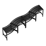Timechee Metal Curved Fire Pit Bench Set of 4, Outdoor Fire Pit Seating, Steel Backless Outside Fire Pit Bench for Garden, Patio, Porch, Backyard, Plant Stand, Heavy Duty Plant Holder, Style 3, Black Timechee