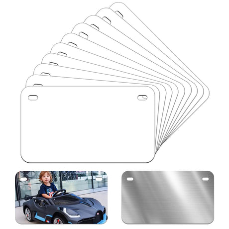 Ickimee 12 Pack 7"X4" Small Sublimation License Plate Blanks, 0.65mm Aluminum Thermal Transfer DIY Picture Mini Blank, Custom Car Tags Plates for Motorcycle, Golf Cart, ATV, Kids Toy Car, Bicycles Ickimee