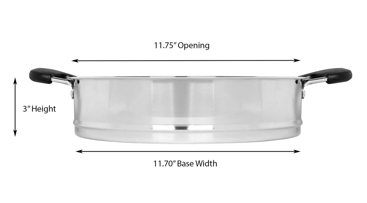 Concord 30 CM Stainless Steel 3 Tier Steamer Pot Steaming Cookware - Triply Bottom Concord