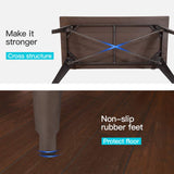 FDW Heavy Duty Outdoor Dining Table Metal Kitchen Table Metal Table Bar Coffee Table Home Restaurant Wood Top Table Patio Dining Table Indoor Outdoor Metal Base Table, Bronze (Rectangle) FDW