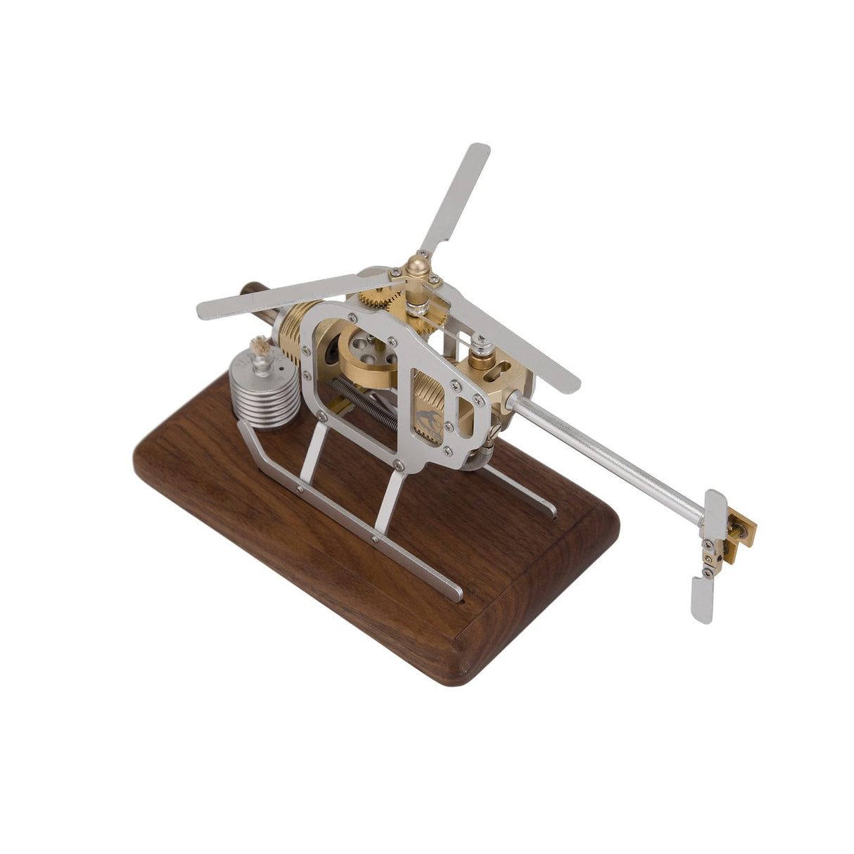 BrickCraftWorks Stirling Functional Mechanical Helicopter Engine DIY Assembly STEM Model, Hot Air Stirling Engine Kit for Teen and Adult, Educational Physics Experiment Toy (KIT Version) BrickCraftWorks