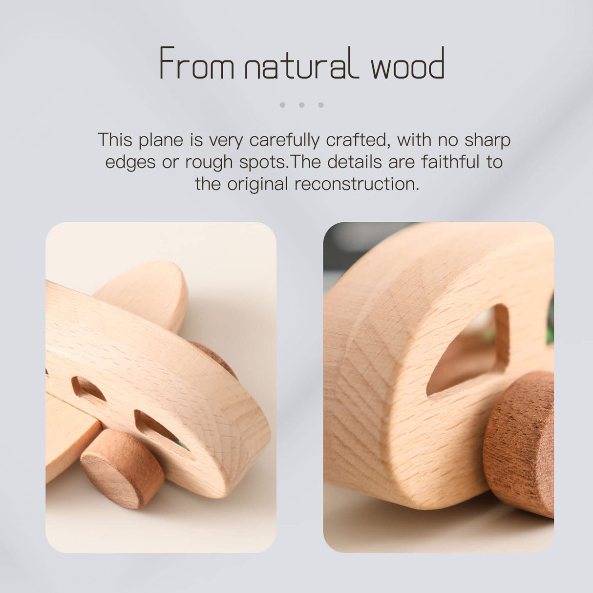 ibwaae Wooden Airplane Toys, Air Transport Vehicles Play Set, Wooden Pull Games, STEM Learning Gift Montessori Toy for Baby Toddler Boys Girls ibwaae