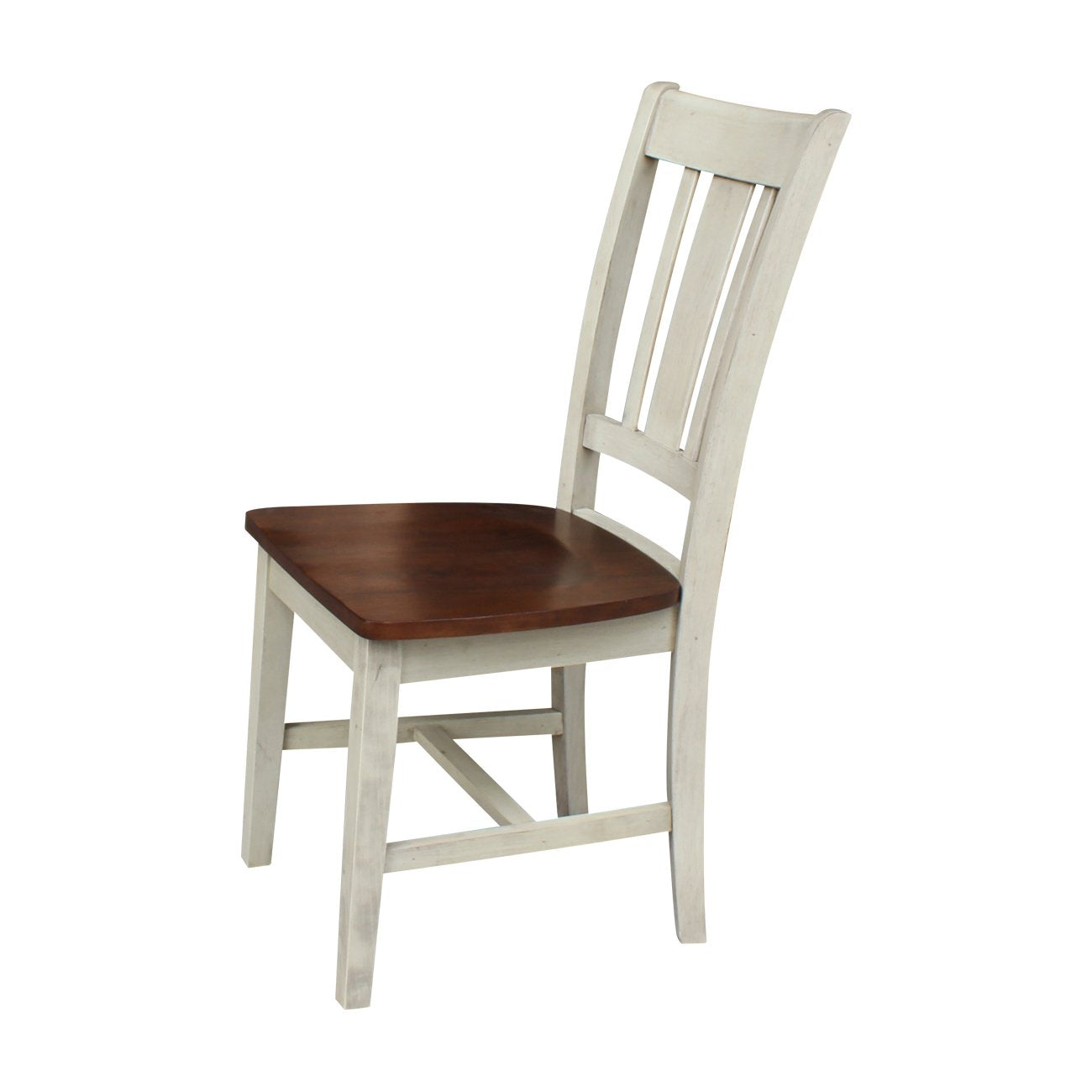 International Concepts San Remo Chair, Antiqued Almond/Espresso - WoodArtSupply