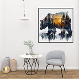 Paint by Numbers for Adults Forest Bear Paint by Numbers Kits for Beginner, DIY Acrylic Paint by Number on Canvas Easy Animal Paint by Numbers for Adults Home Wall Decor 16X16 Inch Without Frame Meothan