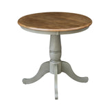 IC International Concepts International Concepts 30-inch Round Top Pedestal Dining Height Table, Distressed Hickory/Stone IC International Concepts