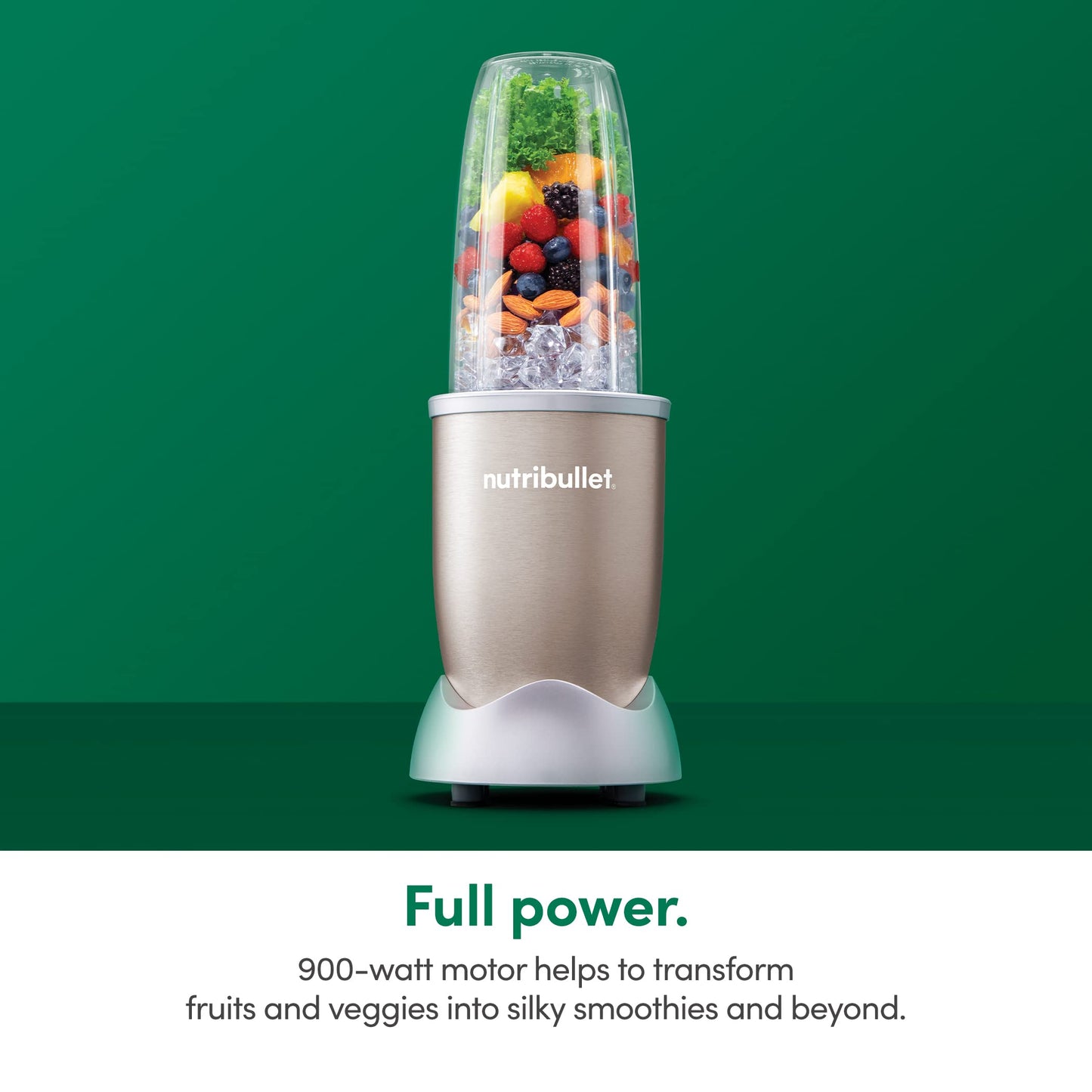 nutribullet Pro 900 Watt Personal Blender - 13-Piece High-Speed Blender/Mixer System, Champagne