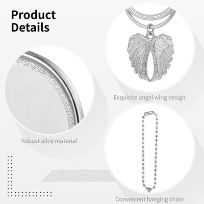 OMISTAR 12 PCS Angel Wings Sublimation Keychain Blanks, Double Side Heat Transfer Blanks with Angel Wings Charms, MDF Round Key Rings Blanks for Sublimation DIY Craft