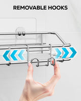 Nieifi Shower Caddy Shelf Storage Rack Adhesive Without Drilling Stainless Steel with Hooks for Washroom, Lavatory, Restroom, Toilet, Bathroom, Kitchen - 2 Pack Nieifi