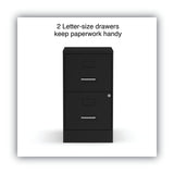 Alera 2806262 14 in. x 18 in. x 24.1 in. Soho 2-Drawer Vertical Letter File Cabinet - Black Alera