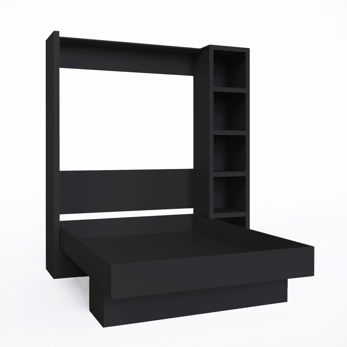 Oakland Living Easy-Lift Queen Murphy Wall Bed in Black with Bookshelf Oakland Living