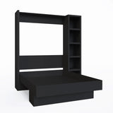 Oakland Living Easy-Lift Queen Murphy Wall Bed in Black with Bookshelf Oakland Living