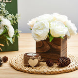 Dandat 12 Set Wood Cube Planter Box Square Wood Vase Rustic Cube Planter Box with Removable Plastic Liner Floral Foam Blocks for Centerpieces Home Wedding Garden Decor, Country Style (Brown) Dandat