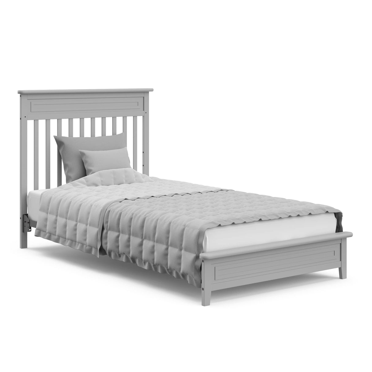 STORKCRAFT Petal 4-in-1 Convertible Mini Crib (Pebble Gray) – GREENGUARD Gold Certified, Converts to Daybed and Twin-Size Bed, Includes Bonus 2.75-inch Mini Crib Mattress STORKCRAFT