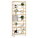 VEVOR 6-Tier Bamboo Shelf, Open Wood Bookshelf, Display Storage Rack Organizer, Freestanding Flower Plant Stand, Multifunctional Bamboo Bookshelf Ideal for Bathroom, Bedroom, Office, Study, Natural VEVOR
