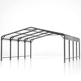 AirWire 20x20 FT Metal Carport with Heavy Duty Carport Canopy, Car Port with Reinforced Base and Five Canopy Beams, Car Garage Shelter for Car, Boats and Truck AirWire