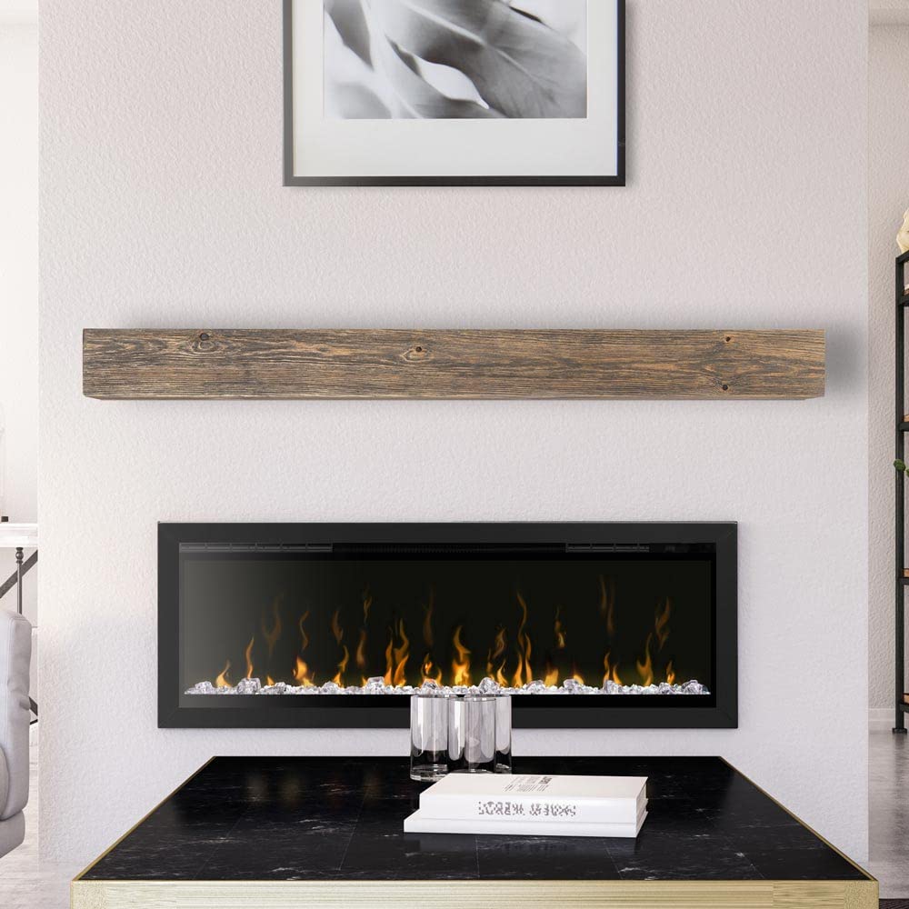 MANTELSDIRECT Vail Fireplace Mantel Shelf - 72 Inch Wide x 6 Inch Tall - Driftwood Finish, Rustic, Distressed, Wall Mounted Shelf | Handcrafted & Milled in The USA MANTELSDIRECT