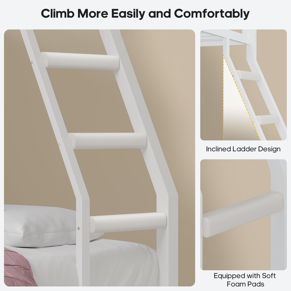 BTHFST Bunk Bed Twin Over Twin with 4 Storage Drawers & Shelves & Bedside Caddy, Twin Bunk Beds with Charging Station & Led Lights, Metal Bunk Bed with Safety Guardrail & Angled Ladder for Kids, White BTHFST