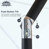 MASTERCANOPY Patio Umbrella with 32 Solar LED Lights -8 Ribs (9ft,Blue) MASTERCANOPY