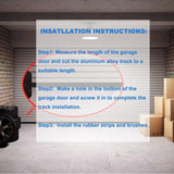 Duzzy Universal Garage Door Seals Kits, Weatherproofing Garage Door Seals Bottom Rubber with Brush and Aluminum Track Retainer Base Kit, U Shape+O Ring Heavy Duty Weatherproof Parts Kits (10 Feet) Duzzy