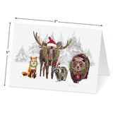 Current Forest Folk Christmas Cards - Set of 18, Large 5 x 7-Inch Folded Cards, Wildlife, Mooose, Bear Themed Card Value Pack, Envelopes Included Current