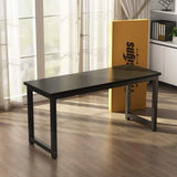 Tribesigns Computer Desk, 55 inch Large Office Desk Computer Table Study Writing Desk for Home Office, Black + Black Leg Tribesigns