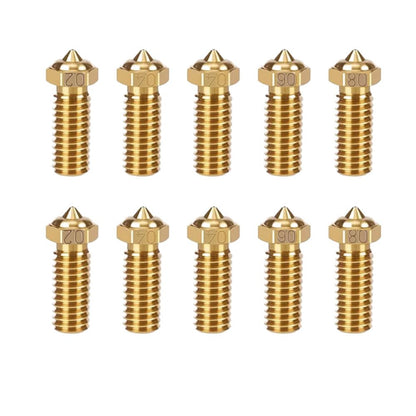 HzdaDeve Volcano Brass Nozzles Kit Multi Size Extruder Thread Nozzle 0.4MM 0.2MM 0.6MM 0.8MM Print Head Nozzles Hotend Extruder for R QIDI Q1 Pro/X-SMART3/X-PLUS3/X-MAX3 3D Printer (10 Pack) - WoodArtSupply