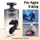 FVRITO 2 Pack Complete Caster Wheels Assembly for Razor Crazy Cart, with Extra 2 Front Rear Premium 76mm x 30mm Replacement Wheels for Crazy Cart CC DLX XL 360 Drifting Go Cart Kart Parts Accessories FVRITO