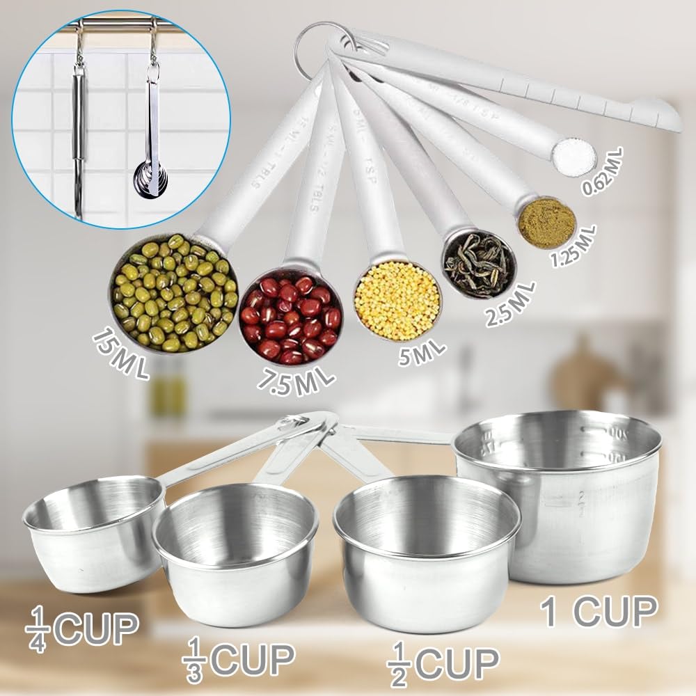 WEPSEN 5-Speed Electric Hand Mixer, 4 Large Mixing Bowls Set, Handheld Mixers with Whisks Beater, Stainless Steel Metal Nesting Bowl Measuring Cups Spoons Kitchen Cake Blender for Baking Supplies WEPSEN