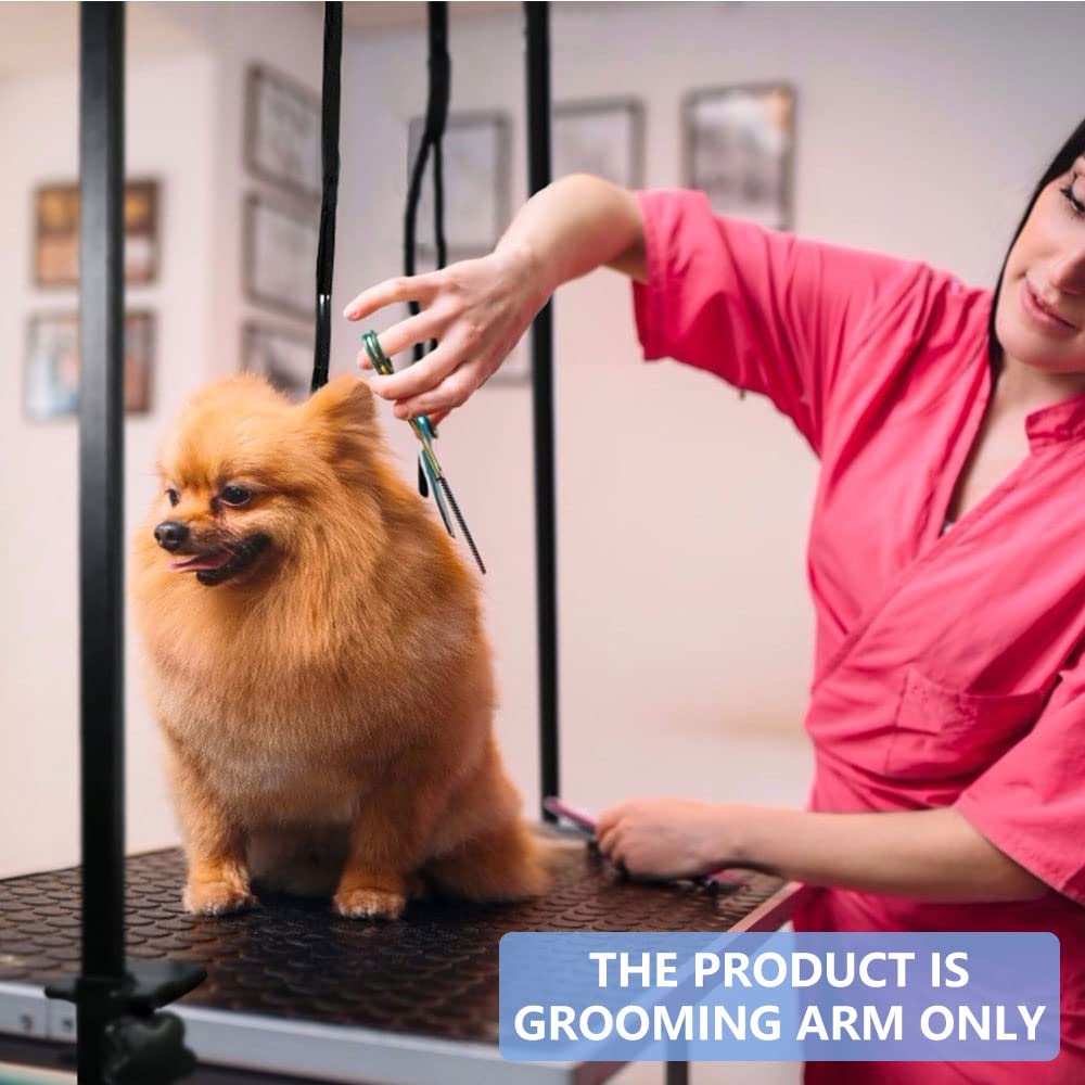 LEIBOU H-Shape Dog Grooming Arm Pet Supplies Grooming Table Arm with 3 Noose and Clamp Heavy Duty Aluminum Alloy Frame with 35.4” Adjustable Height and 36.2” ~ 50” Adjustable Width Dog Grooming Kit LEIBOU