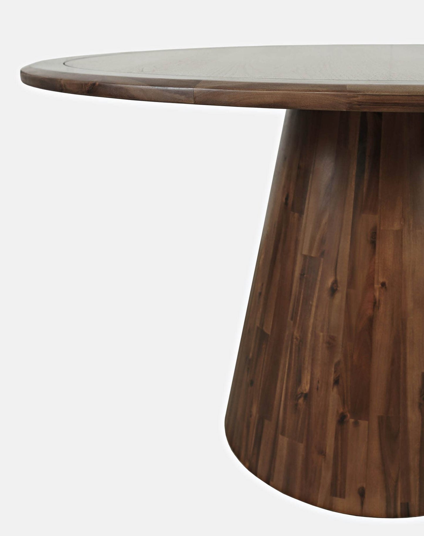 Nash Mid-Century Modern 50" Round Pedestal Dining Table, Walnut