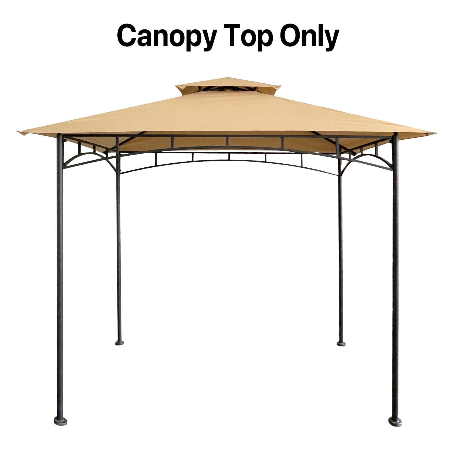 HETTRICK Gazebo Replacement Canopy 5x8 Shelter Double Tiered BBQ Cover Grill Shelter for Shop Garden Patio Yard Outdoor （Beige） - WoodArtSupply