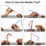 2 Pack Adjustable Embroidery Punch Needle Pen Tool, Felting Threader Needle for Embroidery Rug DIY Handmade Art Crafts Stitching Applique Embellishment WYBG