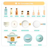 ROBUD Wooden Play Kitchen Set for Kids Toddlers, Toy Kitchen Gift for Boys Girls, Age 3+ ROBUD